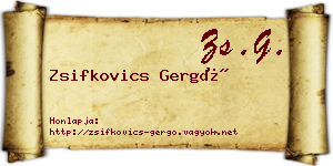 Zsifkovics Gergő névjegykártya